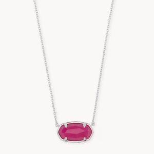 Kendra Scott Elisa Silver Pendant Necklace in Pink Quartz